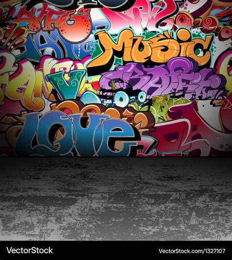 Graffiti wall urban street art painting Royalty Free Vector