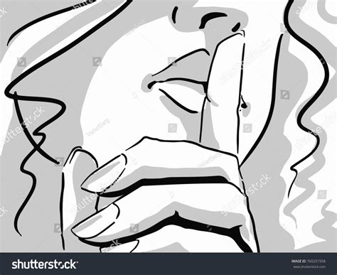 383 Finger Lips Quiet Draw Images, Stock Photos & Vectors | Shutterstock