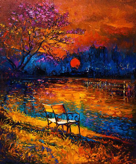 Autumn At Sunset By Ivailo Nikolov Painting by Boyan Dimitrov