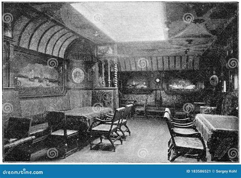 Salon of a German Transatlantic Ocean Liner SS Kaiser Wilhelm Der ...