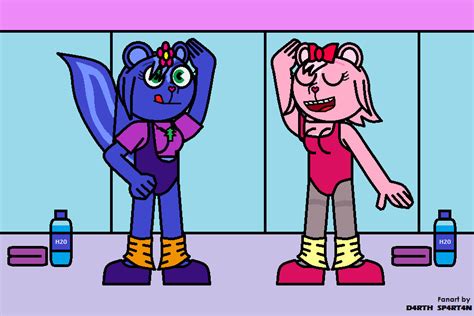 Giggles and Petunia in the gym [HTF] by D4RTHSP4RT4N on DeviantArt