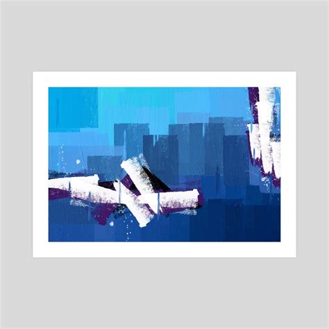 Deep Blue Ocean - Abstract Oil Painting, an art print by Chandra ...