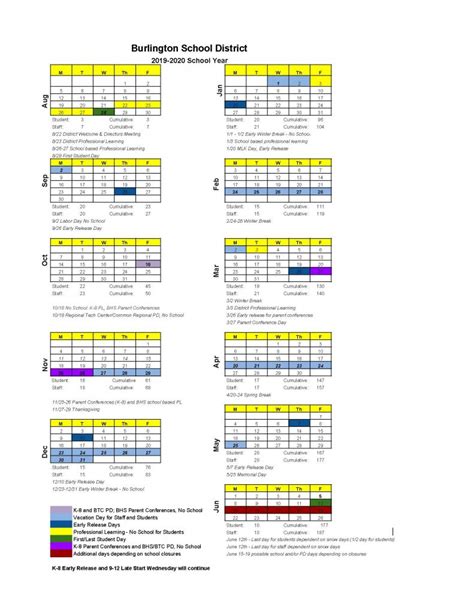 2019-2020 Calendar