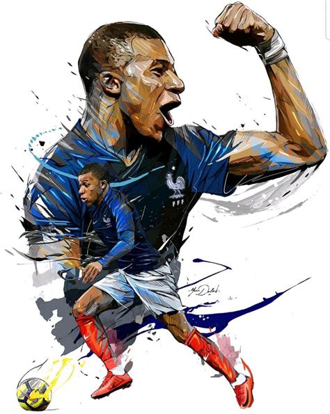 Kylian Mbappé - Francia | Football art, Football drawing, Kylian mbappé