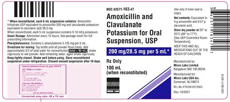 Amoxicillin and Clavulanate Oral Suspension - FDA prescribing information, side effects and uses