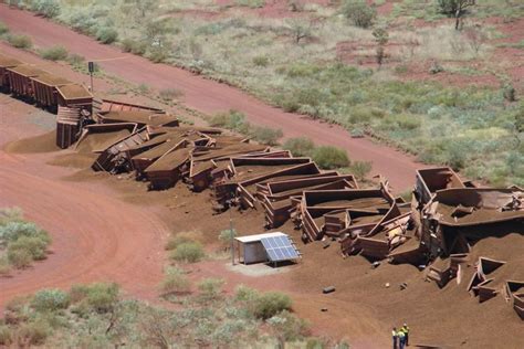 A massive Rio Tinto iron ore train derailed in Western Australia's ...