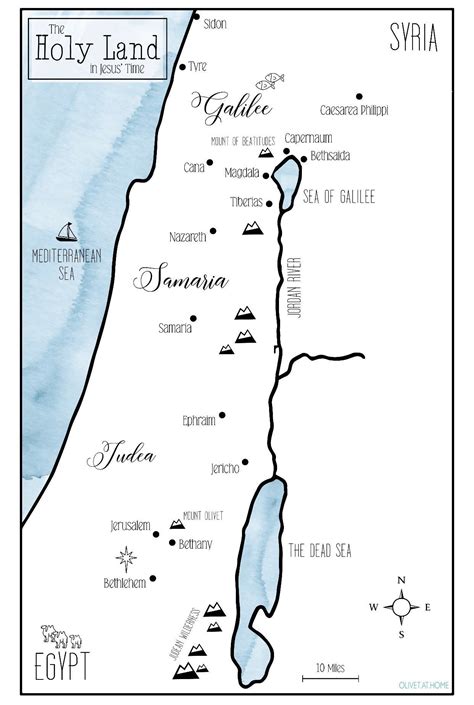 Map of Israel the Holy Land in Jesus' Time | Etsy UK