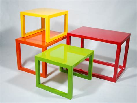 Multi Colored Side Table - Greenroom Prop & Event Furniture Rental