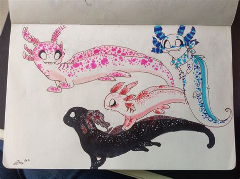 My Axolotl OCs!:3 by Clara mc | Drawings, Art inspiration, My drawings