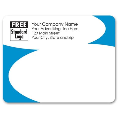 Light Blue Curve Business Mailing Label