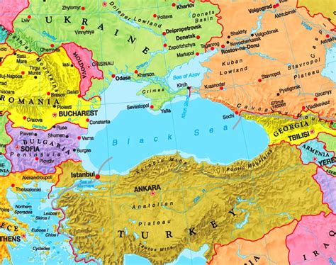 Black Sea political map