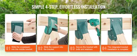 VEVOR A-Frame Middle Swing Set Brackets, Heavy Duty Carbon Steel Swing Set Hardware with ...