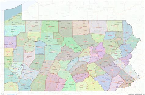 Pennsylvania County Map – shown on Google Maps