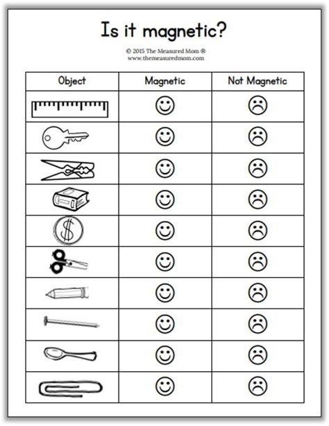 Magnet worksheet for kids | Science kindergarten worksheets ...