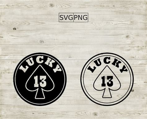 Lucky 13 Logo Sign Sticker Decal Clipart Design SVG for Print - Etsy India