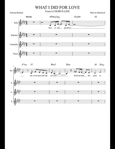 WHAT I DID FOR LOVE sheet music for Voice download free in PDF or MIDI