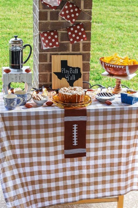 Tailgating Tablescape Décor Hack | Tailgate decorations, Decorating tips, Cafe lights