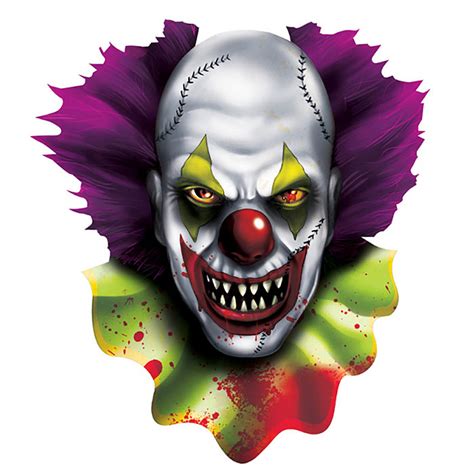 Scary Halloween Clown Face CutOut - Creepy Clowns