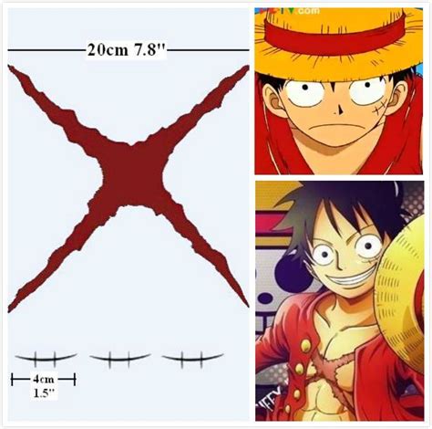 Anime Cosplay Sticker One Piece Monkey D Luffy Scar Temporary Tattoo Body Art | Luffy, Anime ...