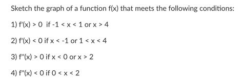 Solved Sketch the graph of a function f(x) that meets the | Chegg.com