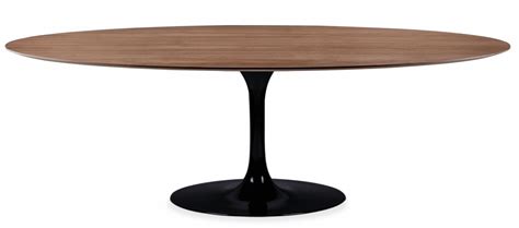 Buy the Tulip Style Oval Dining Table - Walnut Veneer - Black - at Uk online with delivery ...