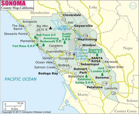 Sonoma County Map, Map of Sonoma County | County map, Sonoma county ...