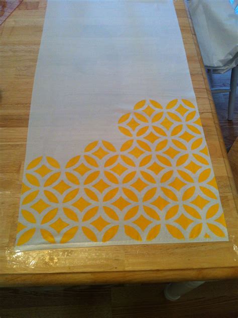 Stencilled fabric - I couldn't find a pattern I liked, so I made a ...