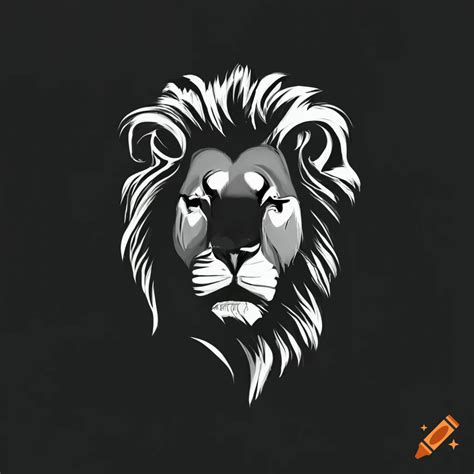 Black and white lion head logo