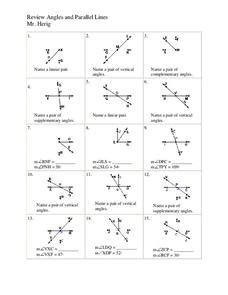 Angles and Parallel Lines Worksheet for 10th Grade | Lesson Planet