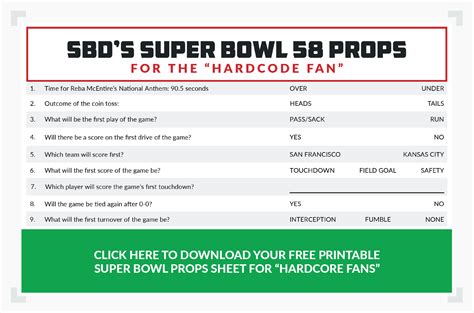 Printable Super Bowl 58 Props Sheet - Download the 2024 PDF & Play at ...