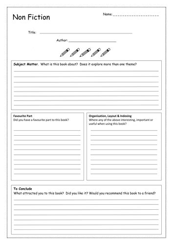 Book Review Template - Non Fiction | Teaching Resources