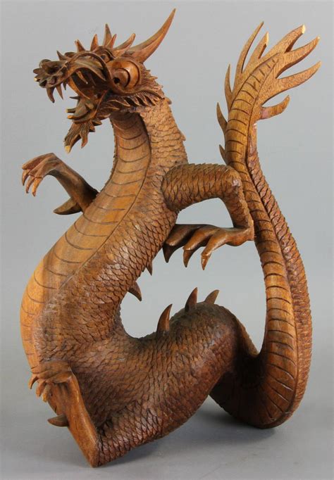 Sold at Auction: Chinese Carved Wood Dragon