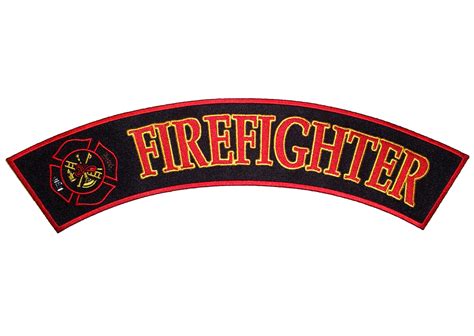 Patriotic Firefighter Embroidered Rocker Patch – Quality Biker Patches