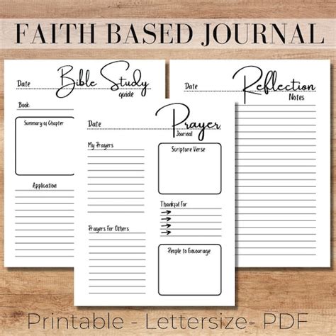 Prayer Journal Bible Study Printable Faith Based Journaling - Etsy