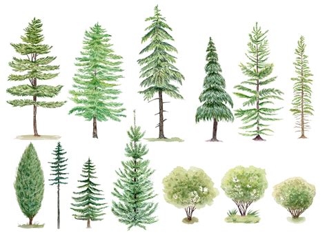 Watercolor trees for wallpaper :: Behance