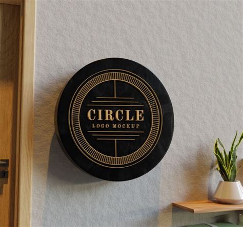 Premium PSD | Circle logo mockup design