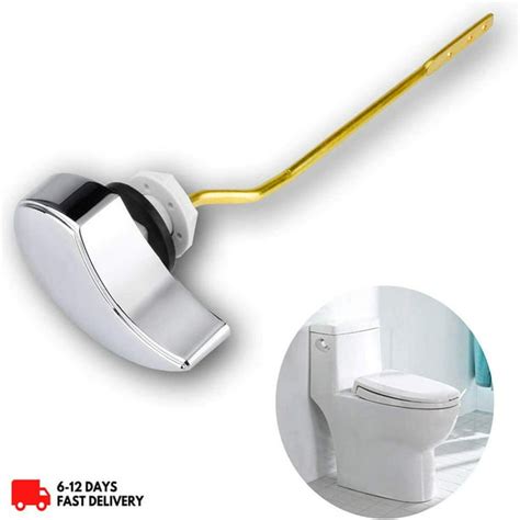 Chrome Toilet Tank Flush Lever Handle, Powerdelux Universal Side Mount Toilet Handle Replacement ...