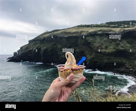 The famous peanut ice cream in Udo Island, Jeju Stock Photo - Alamy