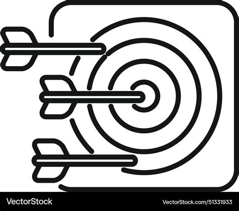 Bullseye target with arrows line art Royalty Free Vector