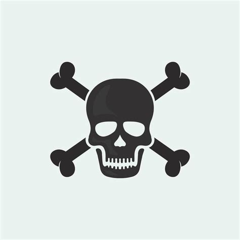 skull and bones icon logo design vector graphic illustration symbol ...