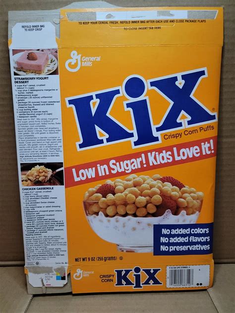 1989 Kix Cereal Box Vintage-Rare for Sale - ScienceAGogo