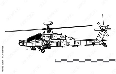 Fototapeta Boeing AH-64D Apache Longbow, AgustaWestland Apache. Vector ...