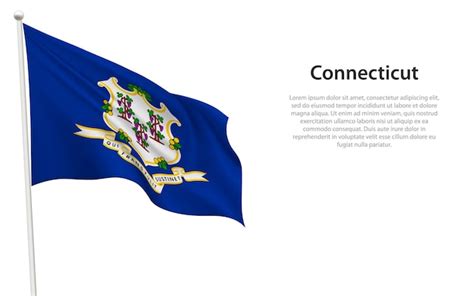 Premium Vector | Connecticut colony flag waving on a white background