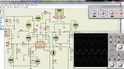 Proteus ecc88 tube circuit simulation - YouTube