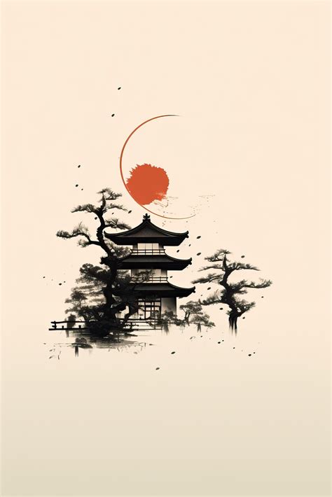 Wall Art Print | Japanese landscape painting style | UKposters