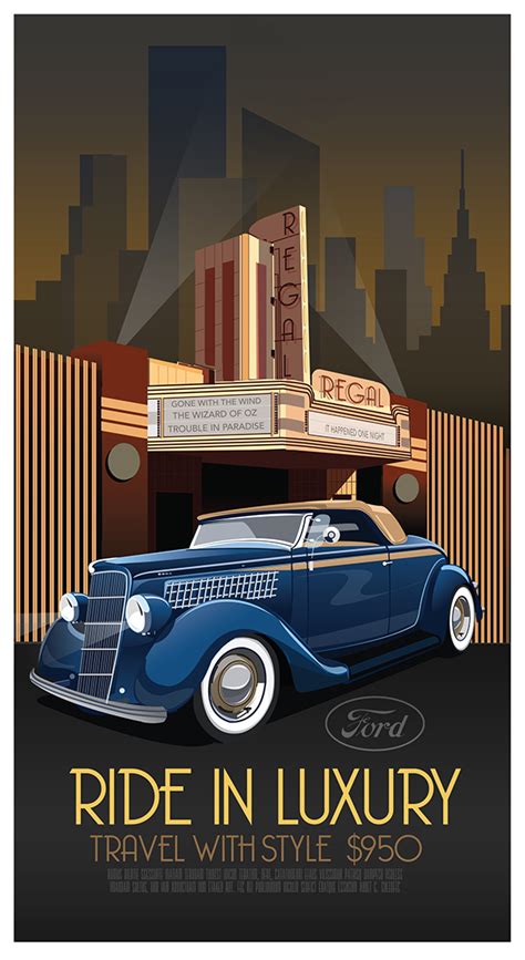 Art Deco Car Poster