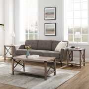 Rent to own Manor Park 3-Piece Rustic Wood & Metal Coffee Table Set - Multiple Finishes | RTBShopper