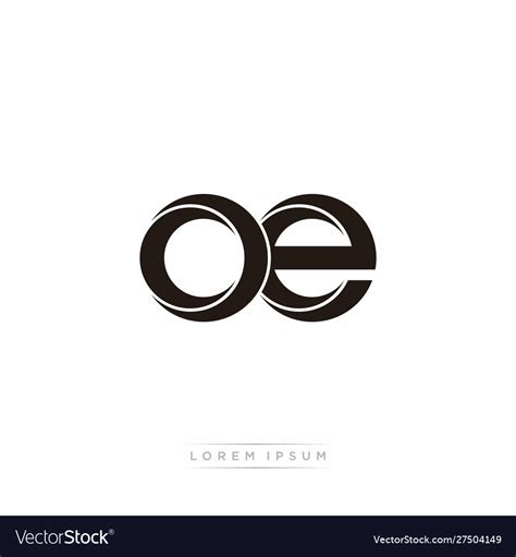 Oe initial letter split lowercase modern monogram Vector Image