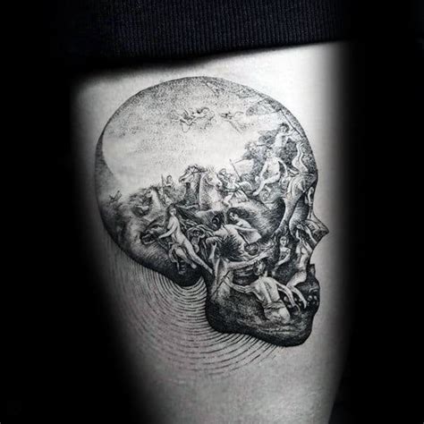 50 3D Skull Tattoo Designs For Men - Cool Cranium Ink Ideas