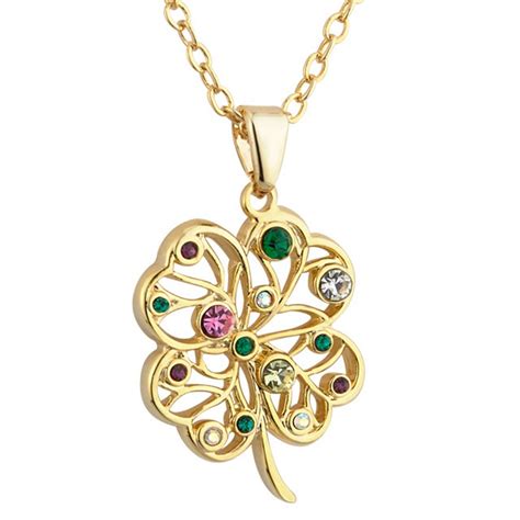 Irish Necklace - Lucky Irish Four Leaf Clover Pendant at IrishShop.com | S45320G